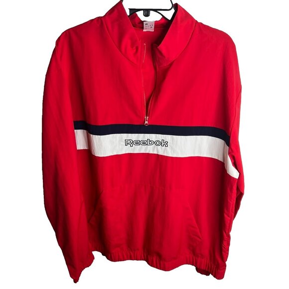 Reebok Other - Reebok Men's Retro Colorblocked Quarter-Zip Popover - Red/navy/white Size XL